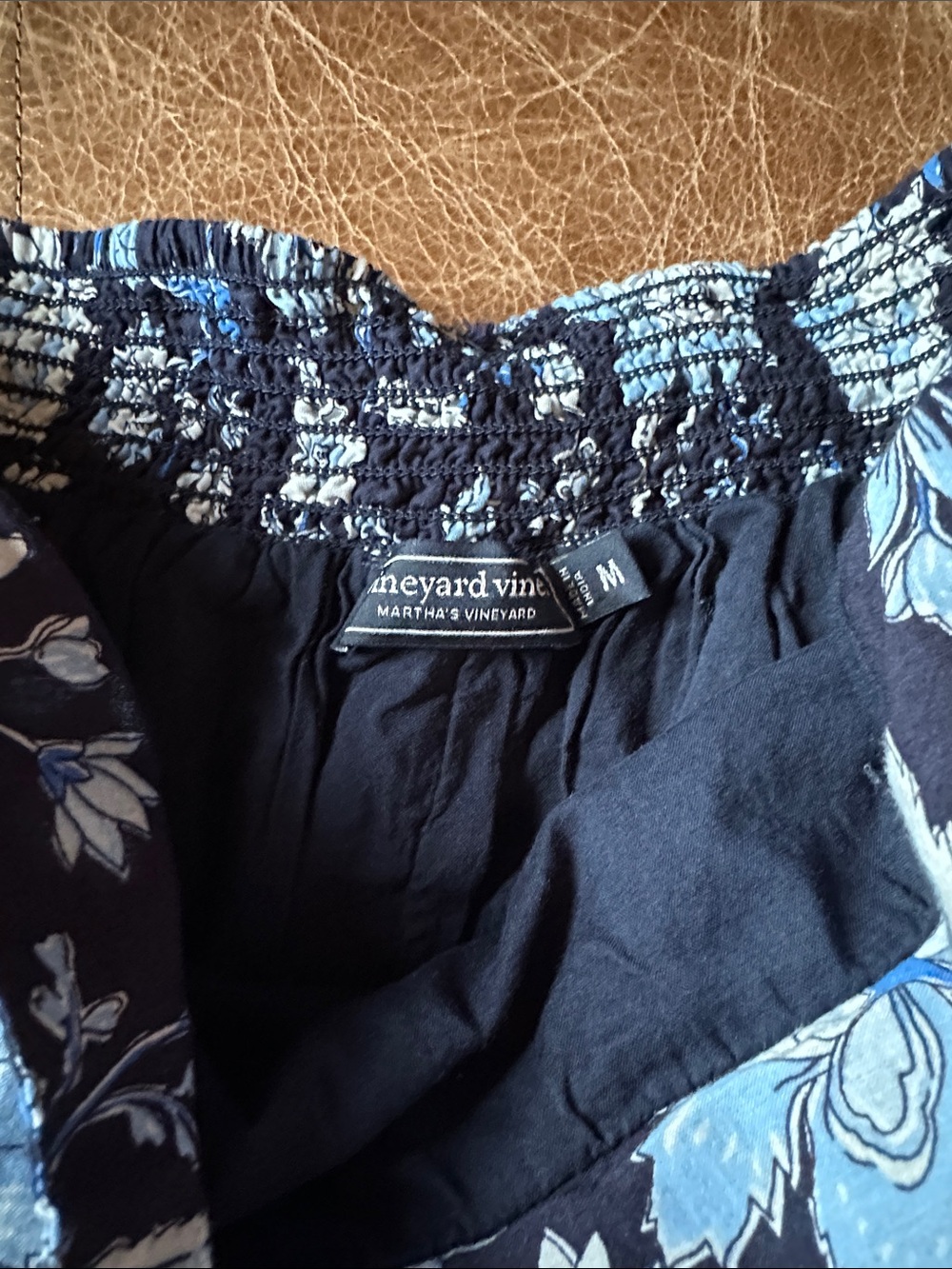 Vineyard Vines Navy and Light Blue Floral Tiered Maxi Skirt - Picture 2 of 8